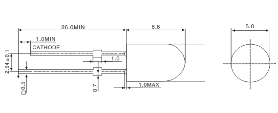 台荣-5MM 直插灯珠-5mm椭圆灯珠,5mm插件LED灯珠,5mm圆头系列